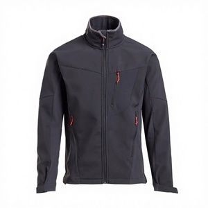 <b>Men's</b> Customizable Vintage Winter Fleece <b>Jacket</b> Breathable Plain Dyed Denim Zipper Closure Waterproof <b>Reflective</b> Hooded Stand - Product Image 2
