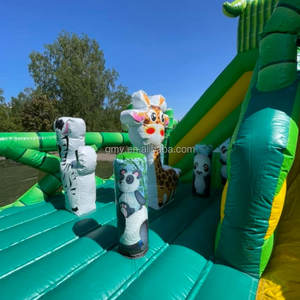GMY Inflatables Panda Park Trampoline <span class=keywords><strong>gonflable</strong></span> pastel avec toboggan combiné <span class=keywords><strong>Aire</strong></span> <span class=keywords><strong>de</strong></span> <span class=keywords><strong>jeux</strong></span> pour bébés - Product Image 2