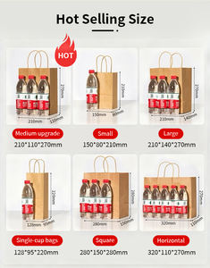 Sac en papier personnalisé pour la vente au détail, sac en papier kraft épais, sac à main, sac d'emballage pour la restauration à emporter, sac pour boulangerie - Product Image 2