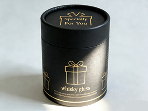 Emballage cadeau - Boîte de rangement pour verres à whisky de luxe - Emballage cylindrique en papier noir pour verres à liqueur haut de gamme - Product Image 4