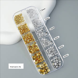 Fashionzircon – Pièces en verre 3D pour décoration d'ongles, kit de strass scintillants DIY avec vis, essentiels pour le nail art - Product Image 3