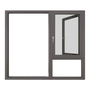 Fenêtres à battants insonorisées en alliage d'aluminium à rupture de pont thermique, série 110, haut de gamme, style postmoderne, avec rideau suspendu pour chambre et balcon - Product Image 1