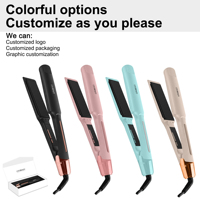 Lisseur de cheveux électrique LinkBeauty en titane avec écran LCD, double tension, qualité salon, largeur de 1,75 pouce, idéal pour la maison, les camping-cars et les hôtels
