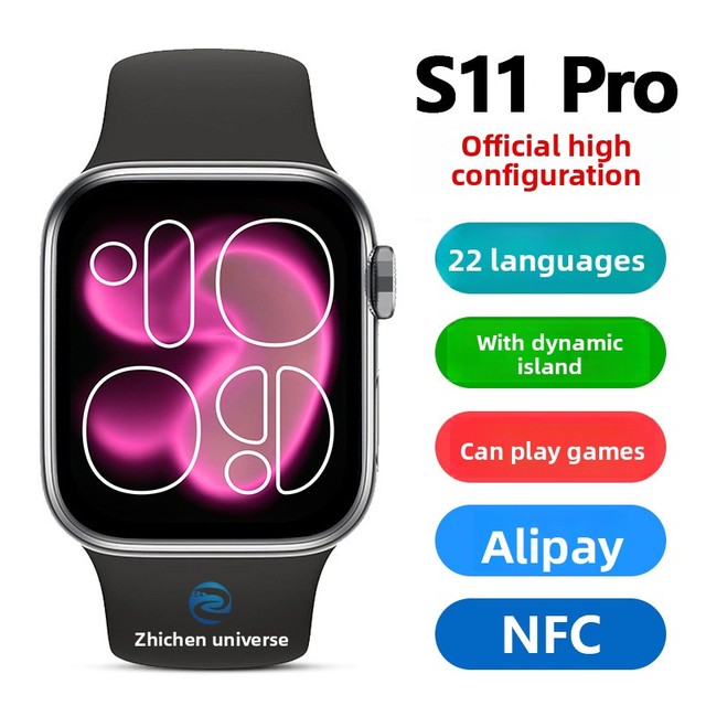 S11 Smart Watch Silicone TFT Display Wireless Charging for Call Heart Rate Blood Pressure Monitor Men's