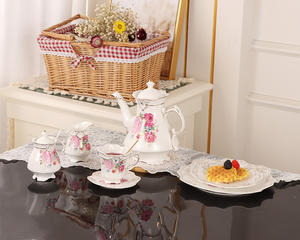 Europeo commercio all'ingrosso di New bone China di ceramica teiera di tè set set da caffè per il tè del pomeriggio - Product Image 5