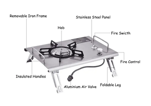 Gasofen IGT New Lightweight 4000W Edelstahl IGT Gasbrenner Herd 36*25cm Vier Beine für Camping Küche Gasherd - Product Image 3