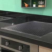 Couverture supérieure de cuisinière électrique en silicone, extra large, imperméable, résistant à la chaleur, tapis de comptoir de cuisine noir pour cuisinière