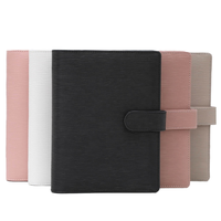 Carpeta de presentación de cuero A6 de 6 anillos de 24 colores más vendida, carpeta de presupuesto de hojas voladoras para Navidad, oficina, escuela, regalo de aniversario