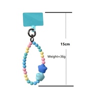 Dragonne de téléphone portable en silicone colorée, anti-perte, avec perles étoiles de dessin animé personnalisées, professionnelle et écologique