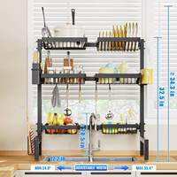 Égouttoir à vaisselle simple à 3 niveaux en fer, non pliable, modèle KCS-079 de la marque KCS, vente en gros d'usine pour la cuisine