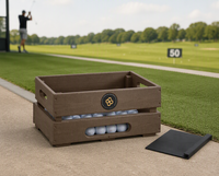Distributeur de balles de golf en plastique recyclé marron avec sortie amovible et fermeture disponible, organisateur de balles d'entraînement, accessoires pour clubs de golf