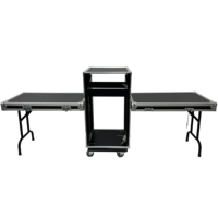 Flight case OEM/ODM de haute qualité 14U+2U pour table de mixage DJ et amplificateur, avec dessus incliné 10U, finition bleu zinc, étanche IP67, protection robuste