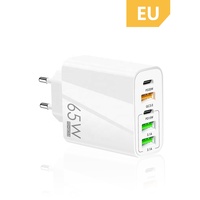 5-in-1 PD 65W taşınabilir duvar soket adaptörü USB tak şarj 2 tip C 3 USB çıkışları kulaklık kameralar için uyumlu İngiltere/ab/abd