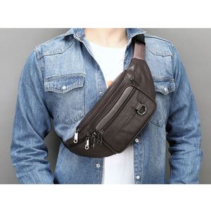 Sac banane rétro en cuir véritable pour homme, idéal pour la randonnée et les activités de plein air – Livraison directe - Product Image 3