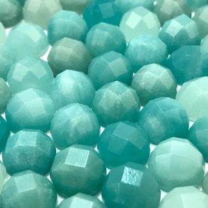 หินอเมซอนเหลี่ยมตัดหินสีฟ้าลูกปัดพลอยหลวม - Product Image 5