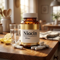 Niacine 500mg Sans Détoxification Sans Gluten Complément Vitaminique Inositol Hexanicotinate pour l'Énergie Cellulaire et la Santé du Système Nerveux des Adultes