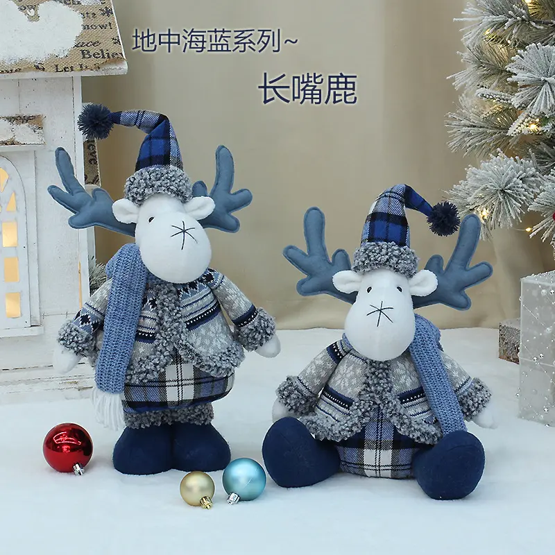 Christmas Dolls Tree Decor New Year Ornament Reindeer Snowman Santa Claus Standing Doll Decoration Merry Christmas Gifts Kids