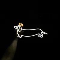 Dekorasi Rumah Anjing Neon Led Tanda Kustom Lucu Dachshund dengan Lampu Neon Mahkota