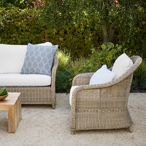 Classic PE Wicker Weaving Poolside Sofa and Wood Teak Table Set Outdoor <strong>Rattan</strong> <strong>Patio</strong> <strong>Furniture</strong> - Product Image 2