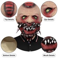 Masque de vampire à grande bouche en latex, masque de démon visage de fantôme pour Halloween, maison hantée, escape room, fête, personnalisable