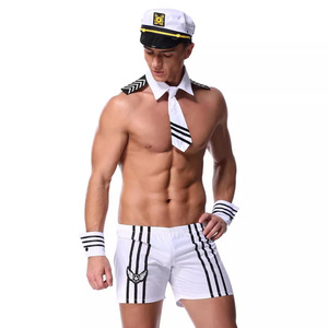 Nouveau costume de marin sexy pour <span class=keywords><strong>homme</strong></span> adulte Coldker, uniforme de marin en polyester blanc érotique chaud en grande taille - Product Image 5