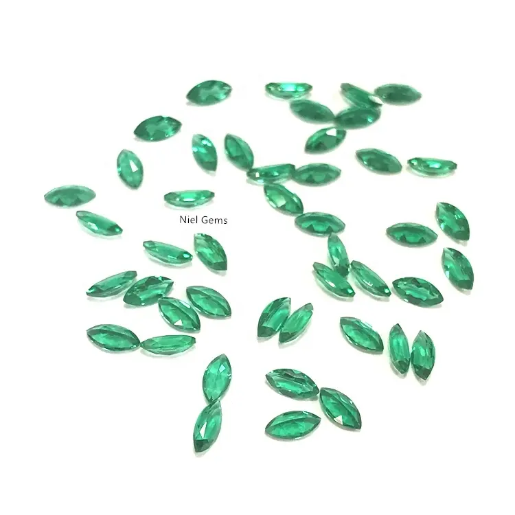 ザンビアの小さな宝石石の価格成長した切削マーキスラボはエメラルドを作成しましたザンビアの緑のエメラルド宝石