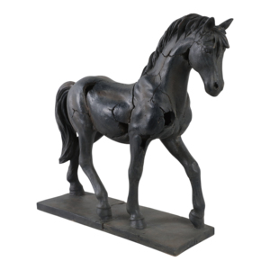 Scultura di Cavallo con Effetto Craquelé, Pezzo d'Arte Moderno per Arredamento Casa, Soggiorno, Ingresso, Bagno - Product Image 5