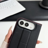 Étui portefeuille en cuir PU pour iPhone Duo avec dragonne, antichute, protection intégrale, étui pliable pour Apple 18 Duo