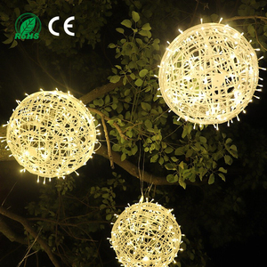 LED Vine <strong>Ball</strong> <strong>Lights</strong> Festive Outdoor Christmas Sphere Lighting Landscape Hanging Tree Decorations Street Illumination <strong>String</strong> - Product Image 5