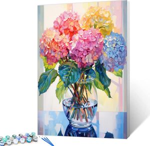 Kit <span class=keywords><strong>de</strong></span> Pintura por Números <span class=keywords><strong>de</strong></span> <span class=keywords><strong>Flores</strong></span>, sin Marco, Exquisito, Pintura Acrílica sobre Lienzo, Kit <span class=keywords><strong>de</strong></span> Pintura <span class=keywords><strong>de</strong></span> <span class=keywords><strong>Flores</strong></span> Coloridas - Product Image 1