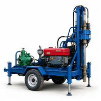 Petite foreuse de puits portable, machine de forage de puits d'eau de 150 m de profondeur pour le forage de puits profonds