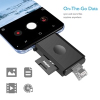 USB/Lightning/Tipo-c a USB 3,0 velocidad de datos 5 GB/s SD/TF 2,0 Caja de plástico hub USB con tapa