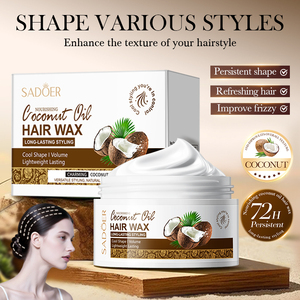 La cire coiffante SADOER la plus populaire à marque privée, enrichie à l'huile de coco et fixant naturellement les coiffures - Product Image 2