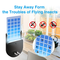 Lámpara Nocturna Interior con Atrayente UV, Trampa para Mosquitos Enchufable, Trampa para Insectos Voladores