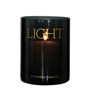 Custom Logo Luxury Candle Vessels Blown Empty Black Colored Glass Cup Candle