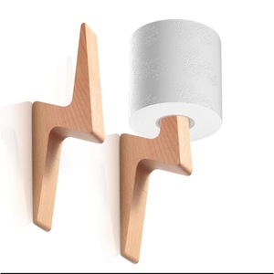 Estante de baño rectangular de pared Dali, ahorrador de espacio, duradero, de madera, para papel higiénico y artículos de baño - Product Image 5