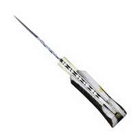 Couteau de poche Drop Point en acier Damas inoxydable, lame droite, manche en bois de cerf, bouton de pouce, lame pliante, épaisseur personnalisée, OEM