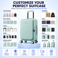Valise à roulettes rigide légère personnalisée OEM avec poche avant, port USB et protection anti-rayures en PC pour marque