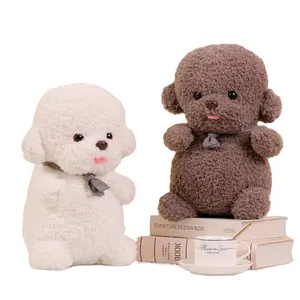 Custom Cute Adorable Stuffed Animal Toys Plush Bichon Frise Dog Standing Sitting 25 CM 35 CM for Kids Gifts