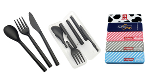 Xách tay có thể gập lại compostable nhựa dao nĩa và muỗng cắm trại thiết lập dao kéo với trường hợp - Product Image 4