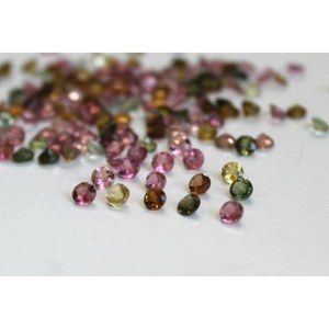 Pierre précieuse naturelle tourmaline multicolore de 4 mm, 0,282 ct, taille ronde brillante, remplie de fractures, pour bijoux - Product Image 2