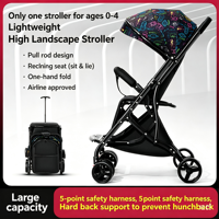 Poussette Valise Bébé 5,3 kg Pliage Rapide en 1 Seconde Poignée Rétractable Tissu Oxford pour Voyage à l'Aéroport Vente en Gros OEM
