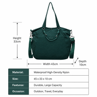 Sac fourre-tout bandoulière en toile lavée écologique pour femme, grande capacité, en tissu durable, motif lettres, ruban personnalisable
