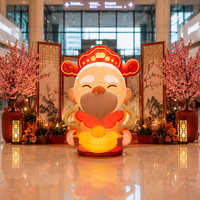 Figure gonflable personnalisée du Dieu de la Richesse avec lumière LED pour la décoration des événements du Nouvel An