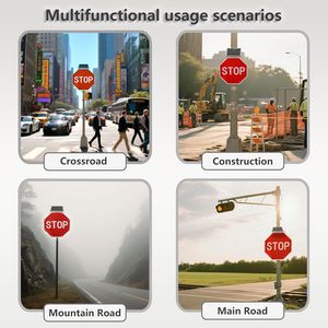 Señal de Tráfico LED con Energía Solar y Luces Intermitentes para la Seguridad Vial en Intersecciones - Product Image 5