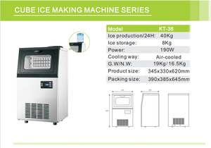 Machine à glaçons automatique à double usage (eau en <span class=keywords><strong>bouteille</strong></span> et eau du robinet) de 40 kg/24h pour bars et restaurants - Product Image 6