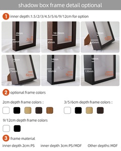 Black and White Wood-Colored MDF Decorative Photo <strong>Frame</strong> Deep 3D/5D Shadow Box Retro/Simple Style Sizes 12x16 and 6x8" - Product Image 6