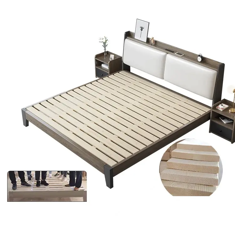 Modular Bed Frame Rattan Double Bed Wicker Bed Frame European Import Furniture Hotel Bedroom Furniture