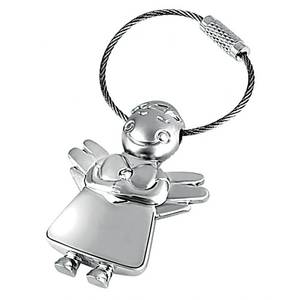 Llavero Personalizado de Cuero y Metal con Logotipo de Ángel, Llavero Metálico Personalizado - Product Image 1