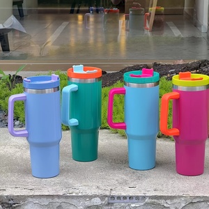 Đầy Màu sắc 40oz thép không gỉ rơm Tumbler cách điện đôi-tường chân không <span class=keywords><strong>Flask</strong></span> với xử lý cho đồ uống nóng hiệu suất nhiệt - Product Image 1